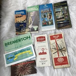 Vintage Pamphlets Tourism Guides Maps PNW Washington Oregon 80s Travel Papers